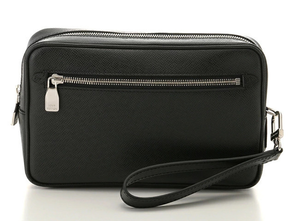 LOUIS VUITTON Bag Clutch Shoulder Pochette Kasai Taiga Ardoise